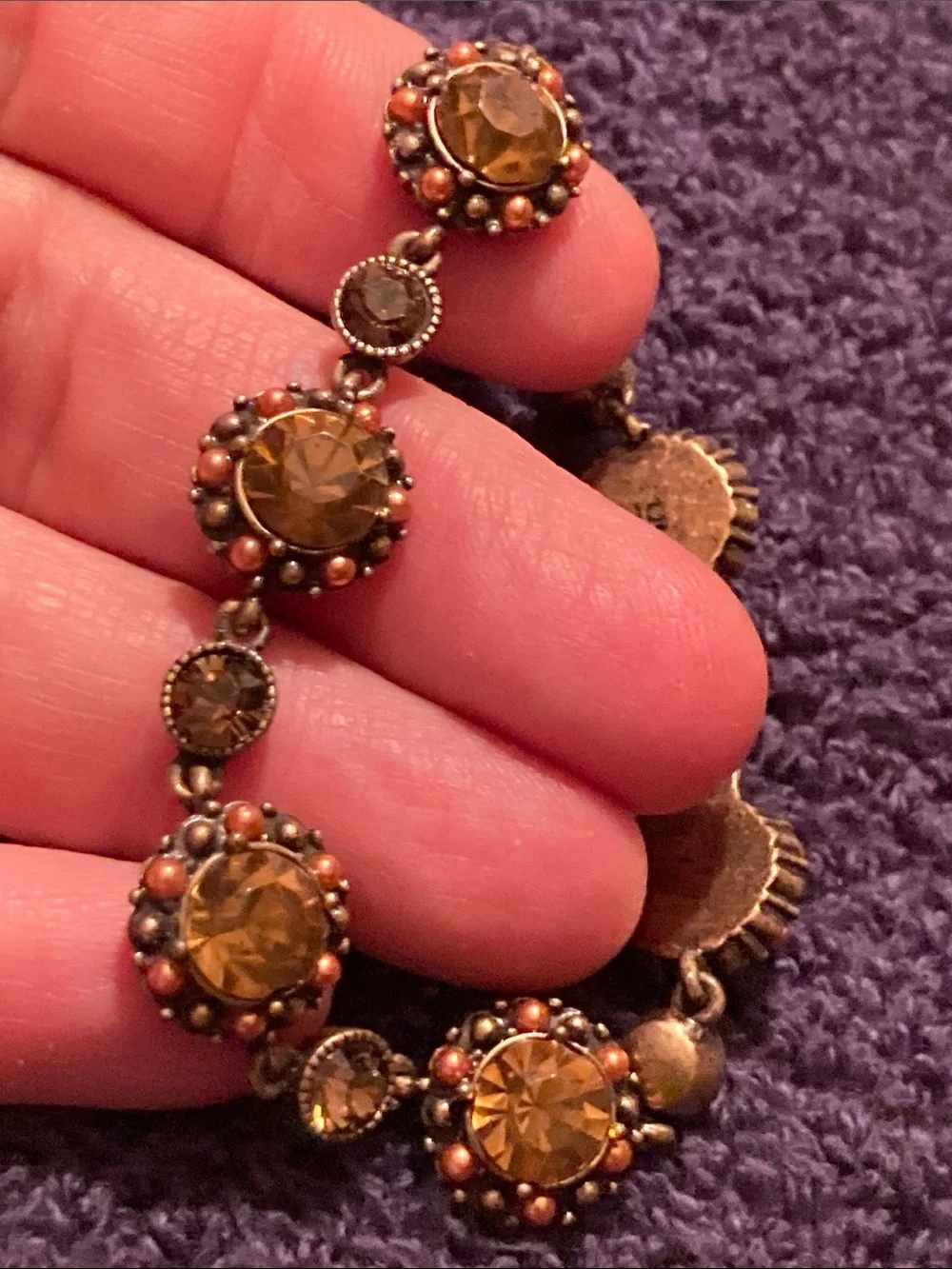 Vintage-Style Warm Amber Colored Bracelet